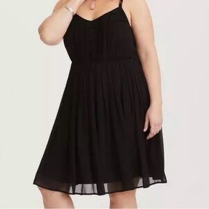 Torrid Black Mini Chiffon Skater Dress Plus Size 4